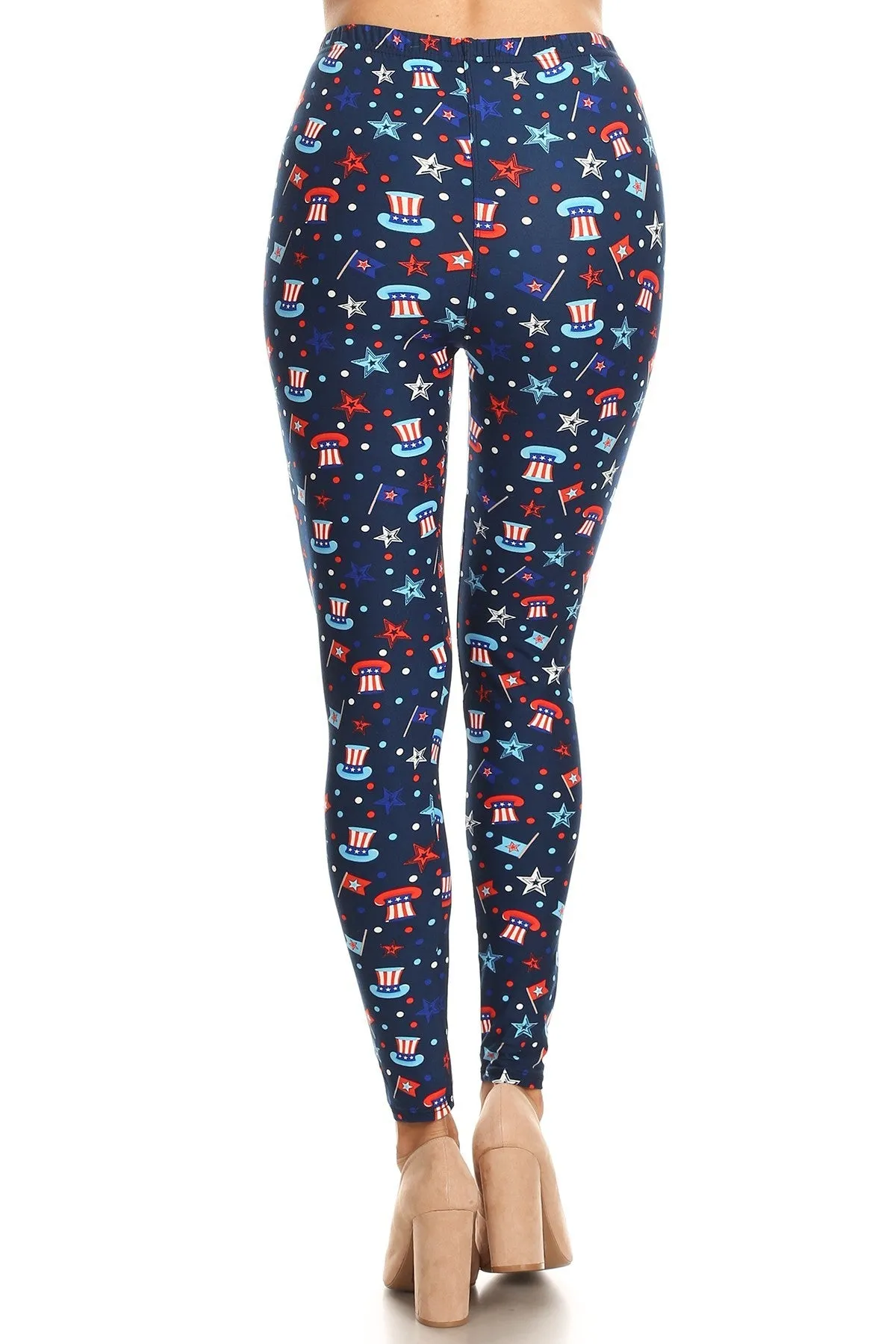 Women's 3 X 5X American Spirit Pattern Printed Leggings