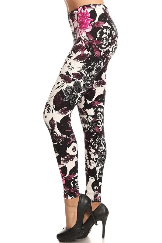 Women's  Floral Leggings One Size